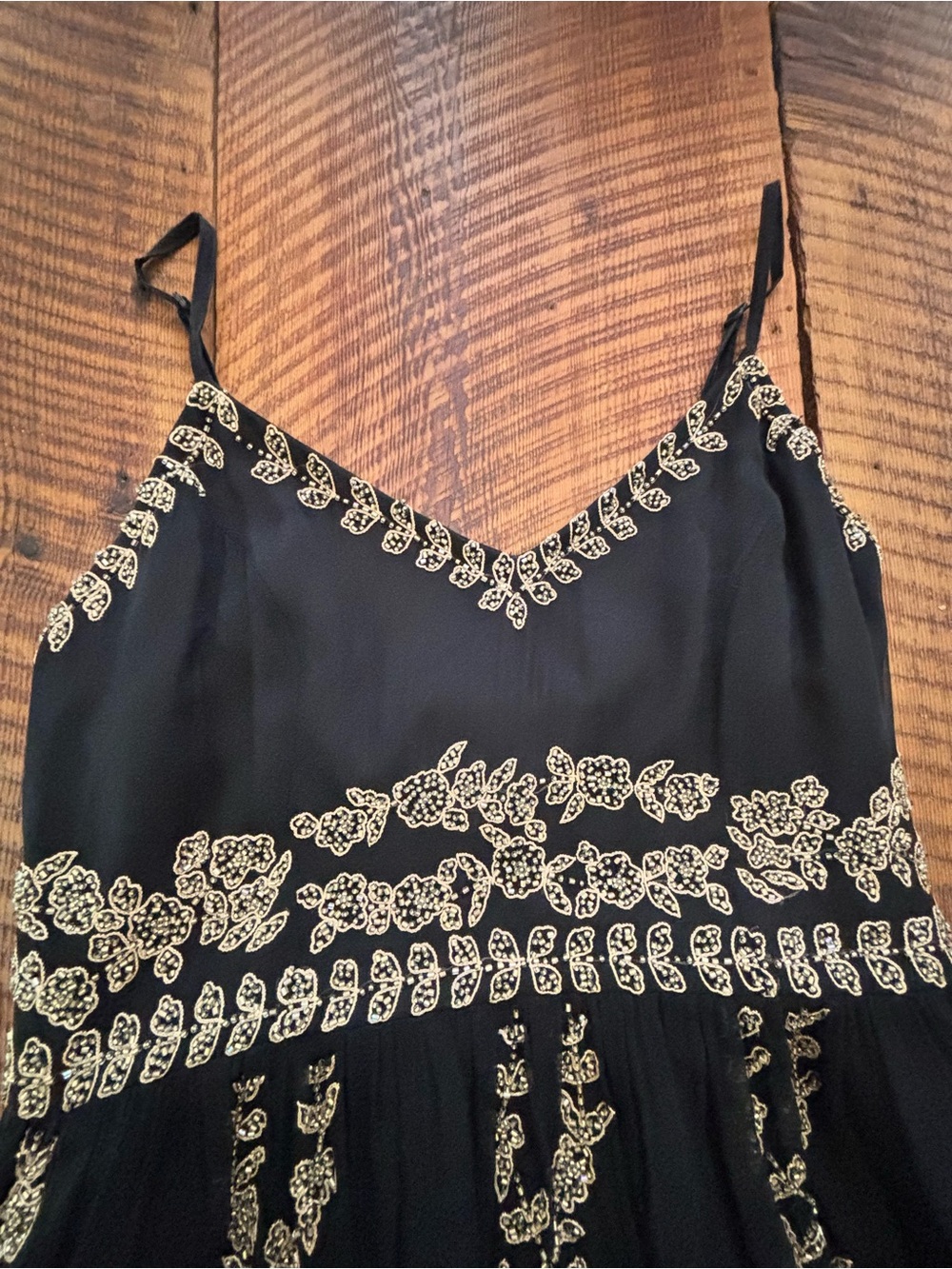 Adrianna Papell Fairy Beaded Vintage Black Dress - Picture 5 of 11